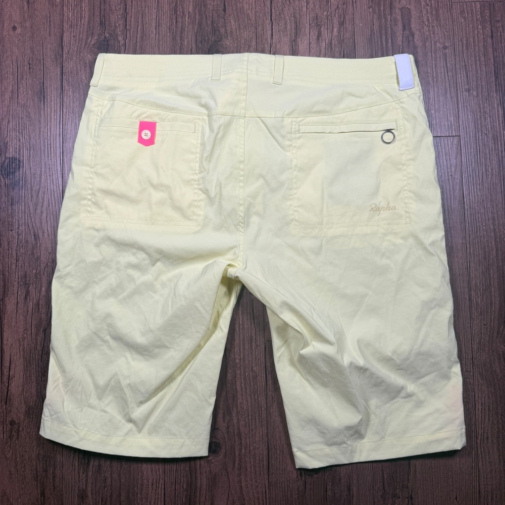 Rapha Randonnee Cycling Shorts Mens 38x12 Yellow Nylon Stretch Urban Chino Bike